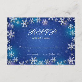 Bright Snowflakes Blue Winter RSVP