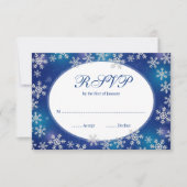 Bright Snowflakes Blue Winter RSVP (Voorkant)