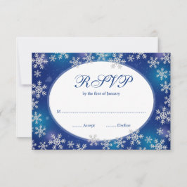 Bright Snowflakes Blue Winter RSVP