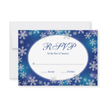 Bright Snowflakes Blue Winter RSVP