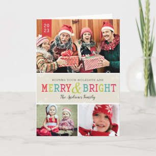 Bright Snowflakes Holiday Foto Feestdagen Kaart