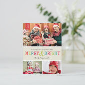 Bright Snowflakes Holiday Foto Feestdagenkaart (Staand voorkant)