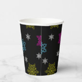 Bright Snowflakes Party Cups - set 3 Papieren Bekers (Rechts)