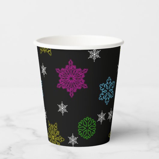 Bright Snowflakes Party Cups - set 3 Papieren Bekers (Voorkant)