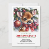 Bright snowy forest baby deer Christmas kids  Kaart (Voorkant)