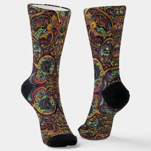 Bright Socks Elaborate Seamless Patterns 0039324 Sokken (Gebogen)
