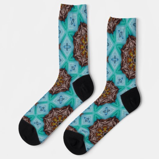 Bright Socks Fractal Seamless Patterns 0041976 Sokken (Links)