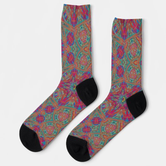 Bright Socks Fractal Seamless Patterns 0041980 Sokken (Links)