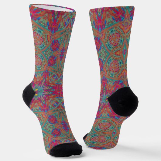 Bright Socks Fractal Seamless Patterns 0041980 Sokken (Gebogen)