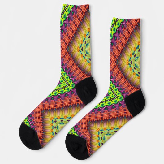 Bright Socks Fractal Seamless Patterns 0041988 Sokken (Links)
