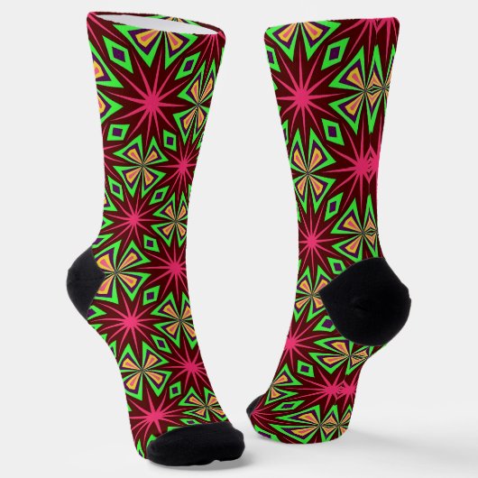 Bright Socks Fractal Seamless Patterns 0042000 Sokken (Gebogen)