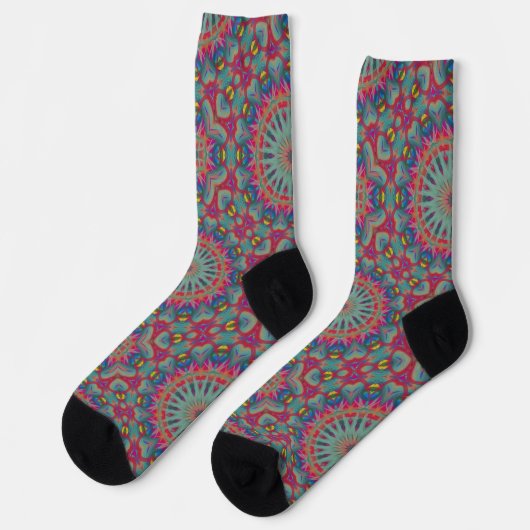 Bright Socks Fractal Seamless Patterns 0042003 Sokken (Links)