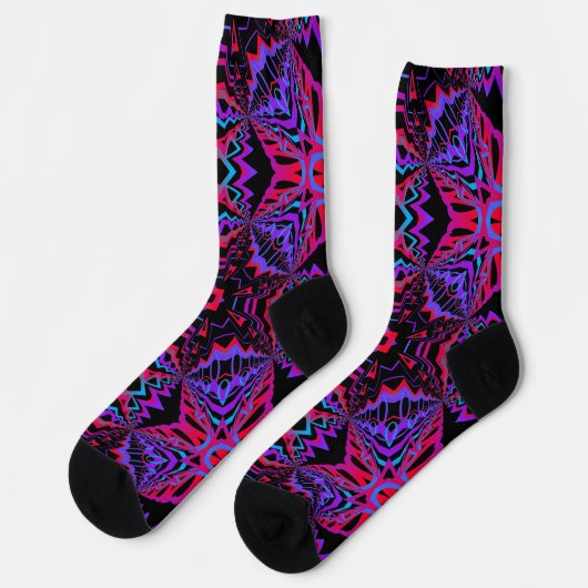 Bright Socks Fractal Seamless Patterns 0042013 Sokken (Links)