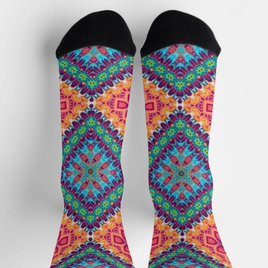 Bright Socks Fractal Seamless Patterns 0042014 Sokken (Top)