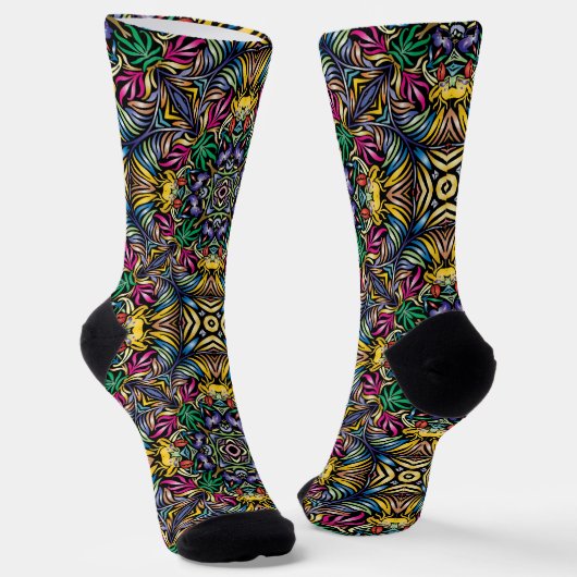 Bright Socks Fractal Seamless Patterns 0042016 Sokken (Gebogen)