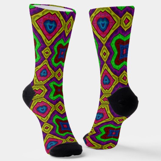 Bright Socks Fractal Seamless Patterns 0042021 Sokken (Gebogen)