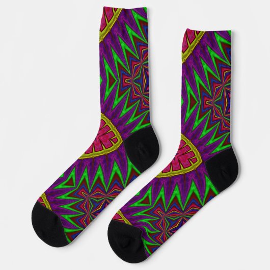 Bright Socks Fractal Seamless Patterns 0042022 Sokken (Links)