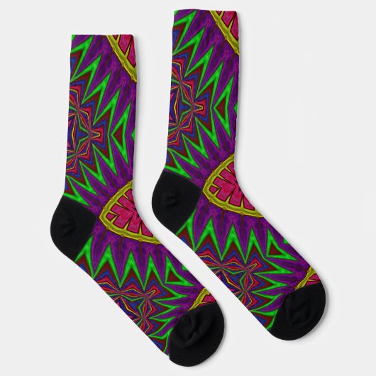 Bright Socks Fractal Seamless Patterns 0042022 Sokken (Rechts)