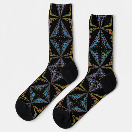 Bright Socks Fractal Seamless Patterns 0042027 Sokken (Links)