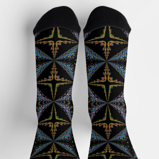 Bright Socks Fractal Seamless Patterns 0042027 Sokken (Top)