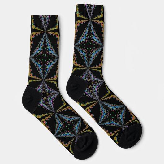 Bright Socks Fractal Seamless Patterns 0042027 Sokken (Rechts)