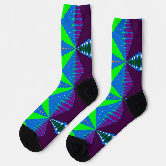Bright Socks Fractal Seamless Patterns 0042042 Sokken (Links)