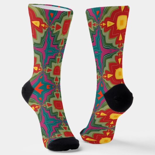 Bright Socks Fractal Seamless Patterns 0042043 Sokken (Gebogen)