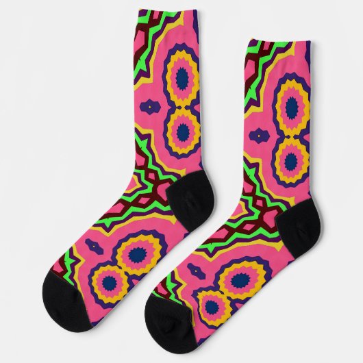 Bright Socks Fractal Seamless Patterns 0042048 Sokken (Links)