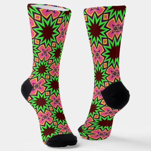 Bright Socks Fractal Seamless Patterns 0042059 Sokken (Gebogen)