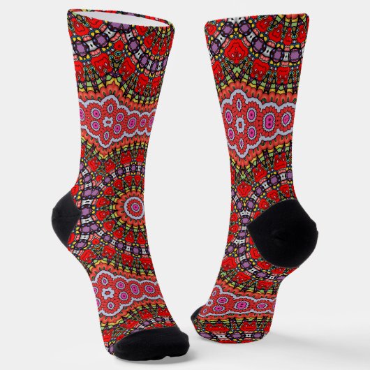Bright Socks Fractal Seamless Patterns 0042063 Sokken (Gebogen)