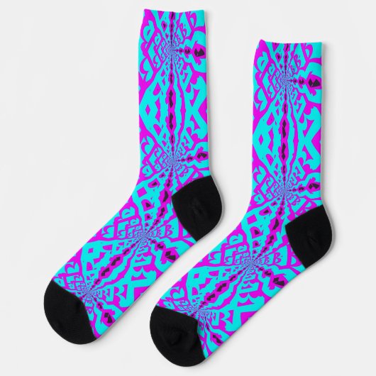 Bright Socks Fractal Seamless Patterns 0042071 Sokken (Links)