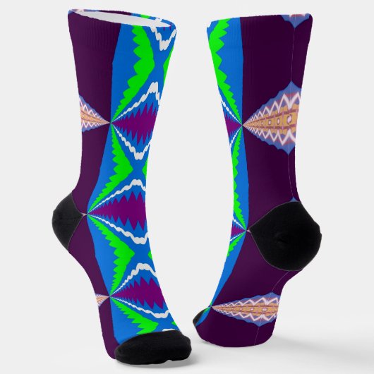 Bright Socks Fractal Seamless Patterns 0042076 Sokken (Gebogen)