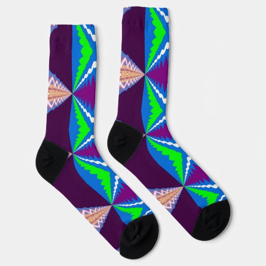 Bright Socks Fractal Seamless Patterns 0042076 Sokken (Rechts)