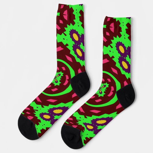 Bright Socks Fractal Seamless Patterns 0042085 Sokken (Links)