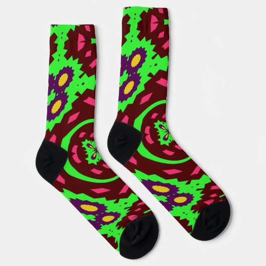 Bright Socks Fractal Seamless Patterns 0042085 Sokken (Rechts)