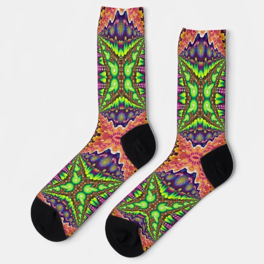 Bright Socks Fractal Seamless Patterns 0042090 Sokken (Links)