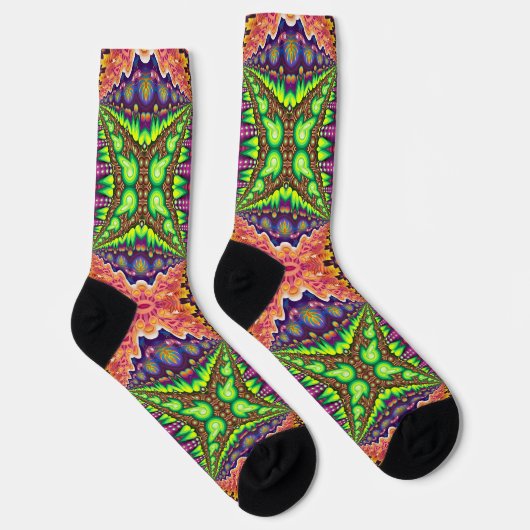 Bright Socks Fractal Seamless Patterns 0042090 Sokken (Rechts)