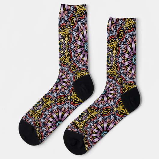Bright Socks Fractal Seamless Patterns 0042094 Sokken (Links)