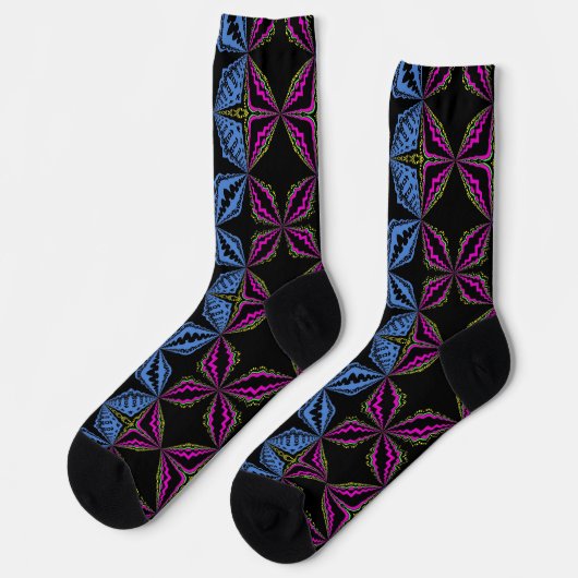 Bright Socks Fractal Seamless Patterns 0042098 Sokken (Links)