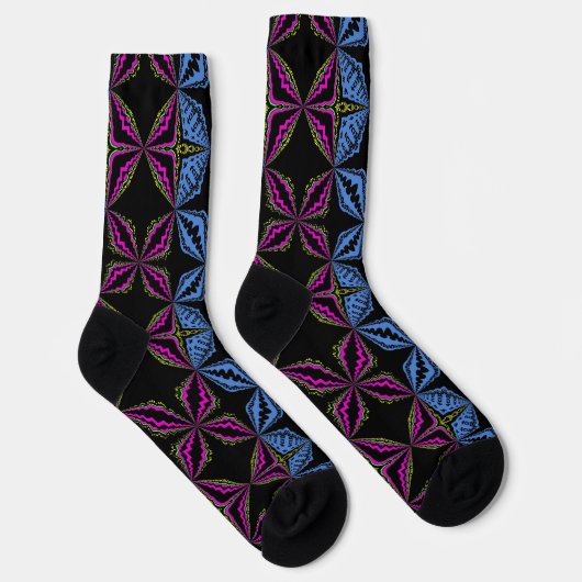 Bright Socks Fractal Seamless Patterns 0042098 Sokken (Rechts)