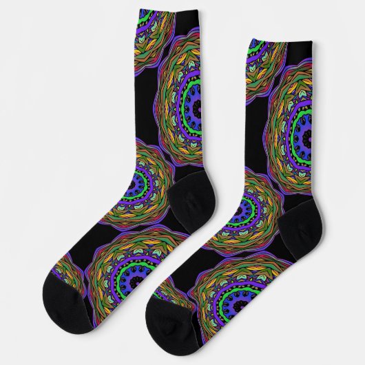 Bright Socks Fractal Seamless Patterns 0042100 Sokken (Links)