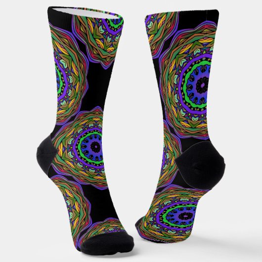 Bright Socks Fractal Seamless Patterns 0042100 Sokken (Gebogen)