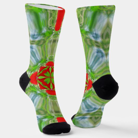 Bright Socks Fractale Naadloze Patronen 0042002 Sokken (Gebogen)