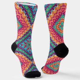 Bright Socks Fractale Naadloze Patronen 0042014 Sokken
