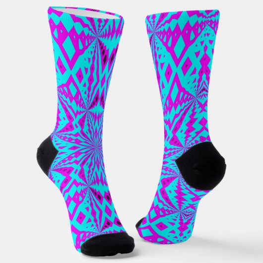 Bright Socks Fractale Naadloze Patronen 0042053 Sokken (Gebogen)