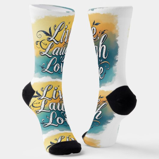Bright Socks Live Laugh Love 0044080 Sokken (Gebogen)