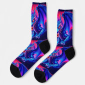 Bright Socks RANDOPIX Blauw Rood Draak 0039508 Sokken (Links)