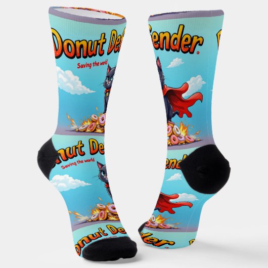 Bright Socks RANDOPIX Donut Defender Cat 0039515 Sokken (Gebogen)