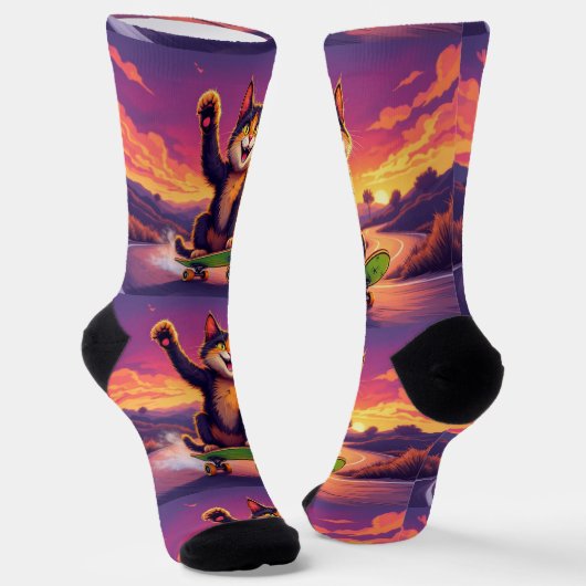 Bright Socks RANDOPIX Skateboard Cat 0039510 Sokken (Gebogen)