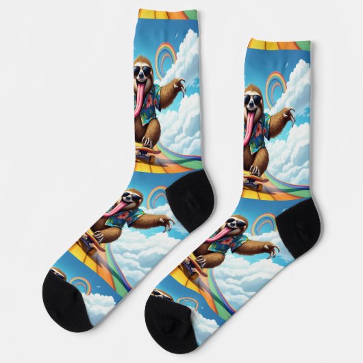 Bright Socks RANDOPIX Skateboard Sloth 0039512 Sokken (Links)